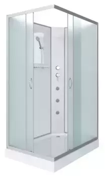 Душевая кабина «Niagara» NG-43975-14QBKG 90/70 низкий поддон матовая/белая без крыши с гидромассажем