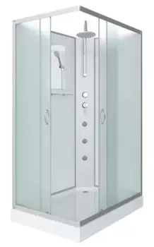 Душевая кабина «Niagara» NG-43975-14QBKTG 90/70 низкий поддон матовая/белая без крыши с гидромассажем