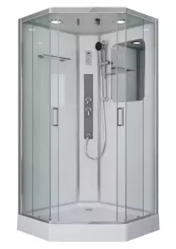 Душевая кабина «Niagara» NG- 6002-01GD (04) 100/100 низкий поддон прозрачная/белая с гидромассажем с электрикой