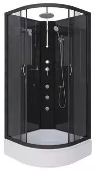 Душевая кабина «Niagara» NG-6501-14BKTG 90/90 средний поддон тонированная/чёрная без крыши с гидромассажем