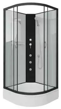 Душевая кабина «Niagara» NG-6702-14BKG 100/100 средний поддон прозрачная/белая без крыши с гидромассажем