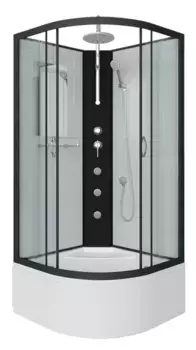 Душевая кабина «Niagara» NG-6708-14BKTG 90/90 высокий поддон прозрачная/белая без крыши с гидромассажем