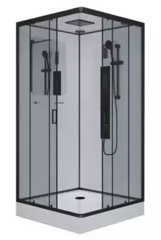 Душевая кабина «Niagara» NG- 6902-01GQ BLACK (04) 100/100 низкий поддон тонированная/белая с гидромассажем с электрикой