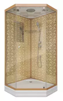 Душевая кабина «Niagara» NG-7701DG 90/90 низкий поддон прозрачная/золото