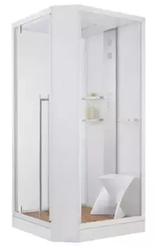 Душевая кабина «Orans» SR-89101LS 100/100 низкий поддон прозрачная/белая с баней с гидромассажем с электрикой левая