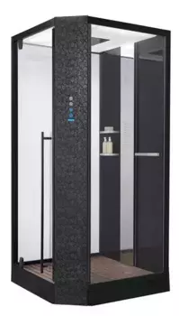 Душевая кабина «Orans» SR-89101LS 100/100 низкий поддон прозрачная/чёрная с баней с гидромассажем с электрикой левая