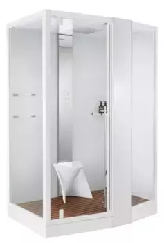 Душевая кабина «Orans» SR-89102RS 150/100 низкий поддон прозрачная/белая с баней с гидромассажем с электрикой правая