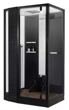 Душевая кабина «Orans» SR-89105LS 120/90 низкий поддон прозрачная/чёрная с баней с гидромассажем с электрикой левая