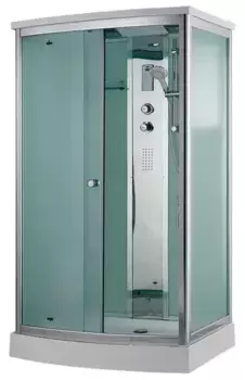 Душевая кабина «Timo» Comfort T-8815 120/90 низкий поддон Fabric Glass/белая с гидромассажем с электрикой