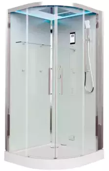 Душевая кабина «Timo» Impi H-517 100/100 низкий поддон прозрачная/белая с баней с гидромассажем и электрикой