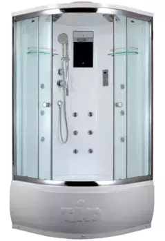 Душевая кабина «Timo» Lux T-7700 100/100 высокий поддон прозрачная/белая с гидромассажем и электрикой