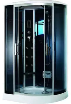 Душевая кабина «Timo» Standart T-1102 120/85 низкий поддон тонированная/чёрная-зеркальная с гидромассажем и электрикой левая