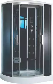 Душевая кабина «Timo» Standart T-1102 120/85 низкий поддон тонированная/чёрная-зеркальная с гидромассажем и электрикой правая