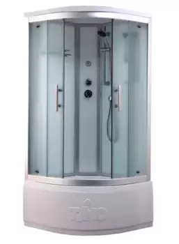 Душевая кабина «Timo» Standart Т-6600 100/100 высокий поддон матовая/белая с серебристым профилем