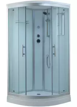 Душевая кабина «Timo» Standart T-6609 90/90 низкий поддон прозрачная/белая с серебристым профилем с электрикой