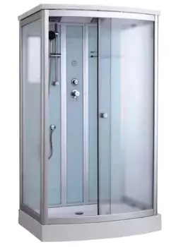 Душевая кабина «Timo» Standart T-6615 120/90 низкий поддон матовая/белая с серебристым профилем с электрикой