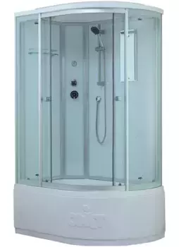 Душевая кабина «Timo» Standart T-6620 120/85 высокий поддон прозрачная/белая с серебристым профилем с электрикой левая