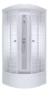 Душевая кабина «Triton» Полосы 90/90 средний поддон аква-полосы/белая