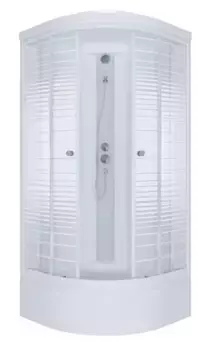 Душевая кабина «Triton» Стандарт ДН4 90/90 средний поддон аква-полосы/белая
