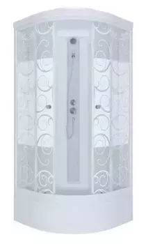 Душевая кабина «Triton» Стандарт ДН4 90/90 средний поддон аква-узоры/белая
