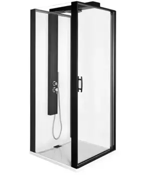 Душевая кабина «Vitra» Zest 90/90 низкий поддон прозрачная/черная без крыши левая