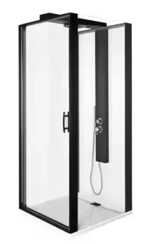Душевая кабина «Vitra» Zest 90/90 низкий поддон прозрачная/черная без крыши правая