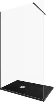 Душевая перегородка «Allen Brau» Infinity 1 Walk in 120/200 прозрачная/чёрная брашированная универсальная