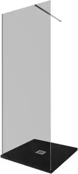 Душевая перегородка «Allen Brau» Infinity 1 Walk in 90/200 тонированная/серебро брашированное универсальная