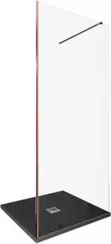 Душевая перегородка «Allen Brau» Infinity 1 Walk in 90/200 прозрачная/медь брашированная универсальная