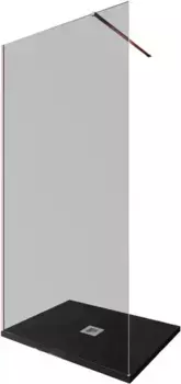 Душевая перегородка «Allen Brau» Infinity 1 Walk in 100/200 тонированная/медь брашированная универсальная