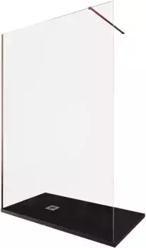 Душевая перегородка «Allen Brau» Infinity 1 Walk in 140/200 прозрачная/медь брашированная универсальная