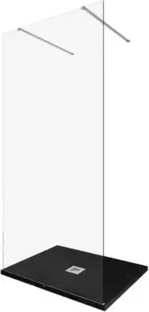 Душевая перегородка «Allen Brau» Infinity 2 100/200 прозрачная/серебро брашированное свободностоящая универсальная