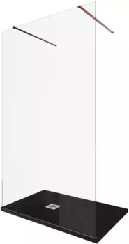 Душевая перегородка «Allen Brau» Infinity 2 120/200 прозрачная/медь брашированная свободностоящая универсальная