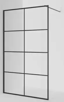 Душевая перегородка «Ambassador» Walk-in Black 15031238 120/200 прозрачная без поддона универсальная