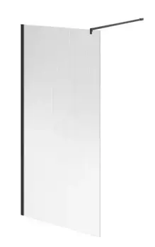 Душевая перегородка «Kerama Marazzi» Cristallo CT.100.WI.BLK.M 100/210 прозрачная-рифлёная/чёрная матовая без поддона универсальная