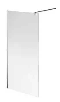 Душевая перегородка «Kerama Marazzi» Cristallo CT.100.WI.CR 100/210 прозрачная-рифлёная/хром без поддона универсальная