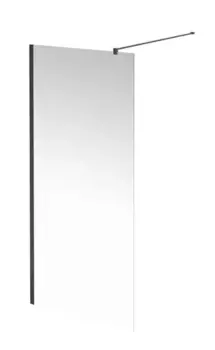 Душевая перегородка «Kerama Marazzi» Vetro VE.90.WI.BLK.M 90/195 прозрачная/чёрная матовая без поддона универсальная