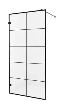 Душевая перегородка «New Trendy» Avexa Black Walk-in 140/200 прозрачная/чёрная матовая универсальная