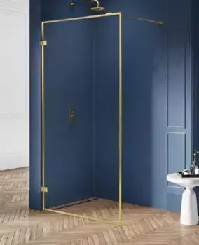 Душевая перегородка «New Trendy» Avexa Gold Bruched Walk-in 120/200 прозрачная/брашированное золото универсальная