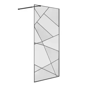 Душевая перегородка «Niagara» Nova NG-680-12 ВLACK 120/195 прозрачная/матовая чёрная универсальная