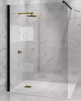 Душевая перегородка «Paini» WalkIN110C 110/195 прозрачная/чёрная универсальная