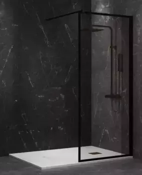 Душевая перегородка «Paini» WalkIN90F 90/195 прозрачная/чёрная универсальная
