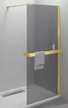 Душевая перегородка «Vincea» Walk-In HR VSW-4HR100CGG 100/200 тонированная/брашированное золото универсальная