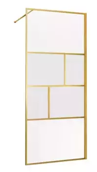 Душевая перегородка «Vincea» Walk-In VSW-1HC100CFBG 100/200 рифлёная-прозрачная/золото универсальная