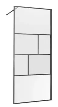 Душевая перегородка «Vincea» Walk-In VSW-1HC100CFGM 100/200 рифлёная-прозрачная/вороненая сталь универсальная