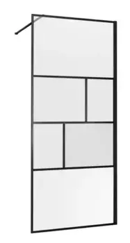 Душевая перегородка «Vincea» Walk-In VSW-1HC120CFB 120/200 рифлёная-прозрачная/чёрная универсальная