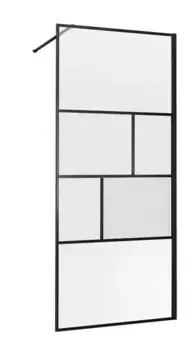 Душевая перегородка «Vincea» Walk-In VSW-1HC800CFB 80/200 рифлёная-прозрачная/чёрная универсальная