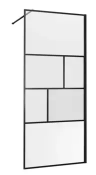 Душевая перегородка «Vincea» Walk-In VSW-1HC900CFB 90/200 рифлёная-прозрачная/чёрная универсальная