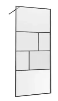 Душевая перегородка «Vincea» Walk-In VSW-1HC900CFGM 90/200 рифлёная-прозрачная/вороненая сталь универсальная