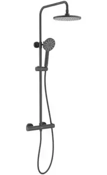 Душевая система «Акватек» Европа AQ2343MB с термостатом чёрная матовая